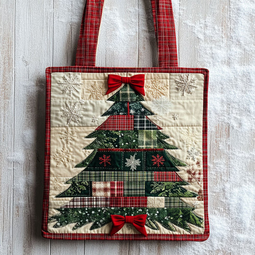 Cozy Star Christmas Tree WN1211037CL Quilted Tote Bag