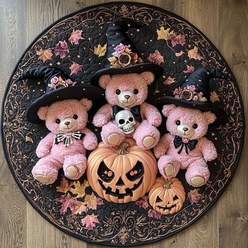 Autumn Magic Teddy Bear WN1208008CL Quilted Round Mat