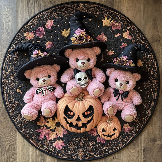 Autumn Magic Teddy Bear WN1208008CL Quilted Round Mat
