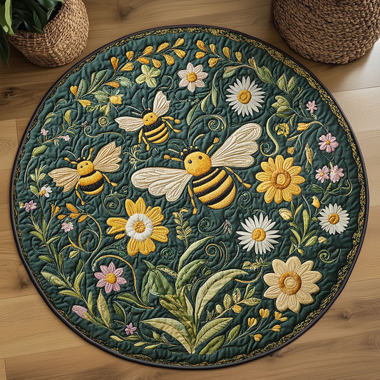 Honeybee Blooms WY2203053CL Quilted Round Mat