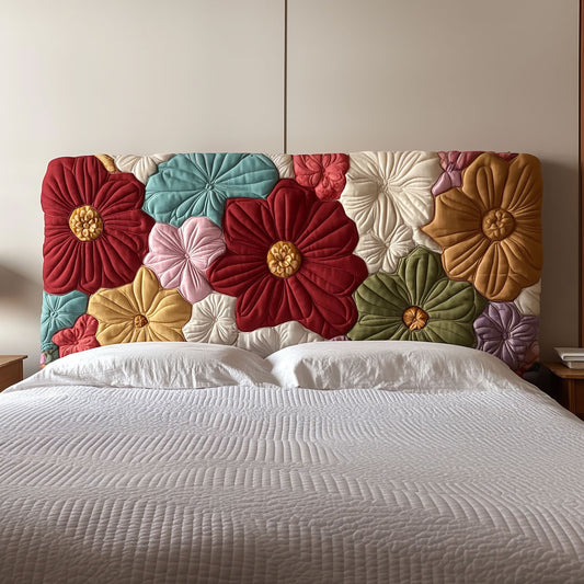 Blooming Flowers QA3012008CL Quilted Headboard Slipcover