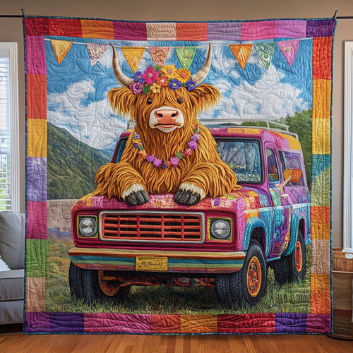 Flower Child Cow LT1911006CL Quilt