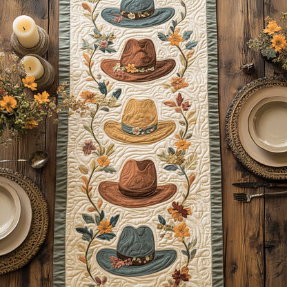 Cowboy Hat CW2605455CL Quilted Table Runner