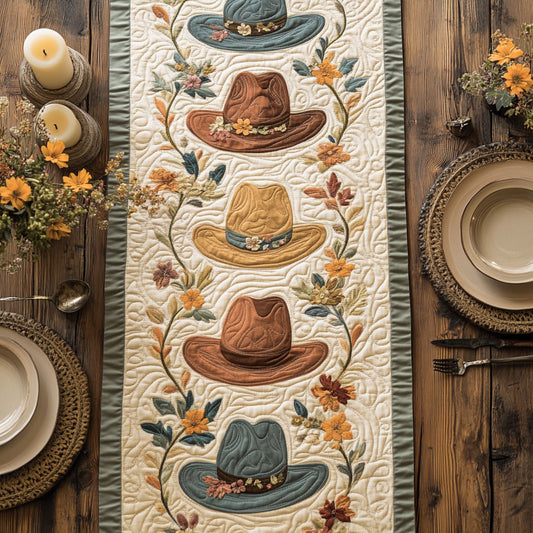 Cowboy Hat CW2605455CL Quilted Table Runner