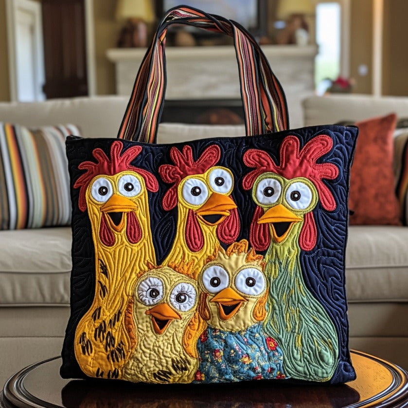 Silly Chickens XR3009003CL Quilted Tote Bag