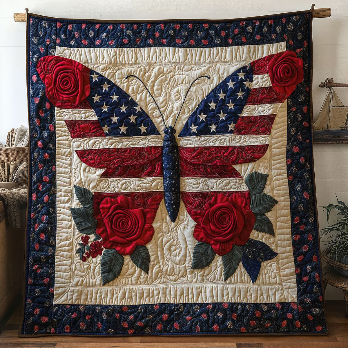 Memorial Day Butterfly WN0804022CL Quilt