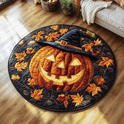 Haunted Autumn Pumpkin CW1208011CL Quilted Round Mat