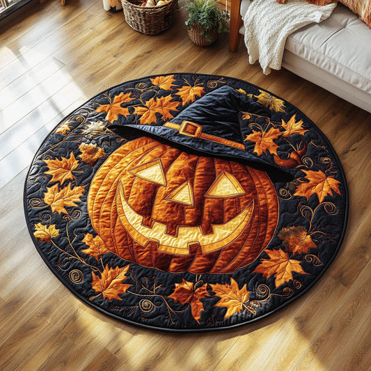 Haunted Autumn Pumpkin CW1208011CL Quilted Round Mat