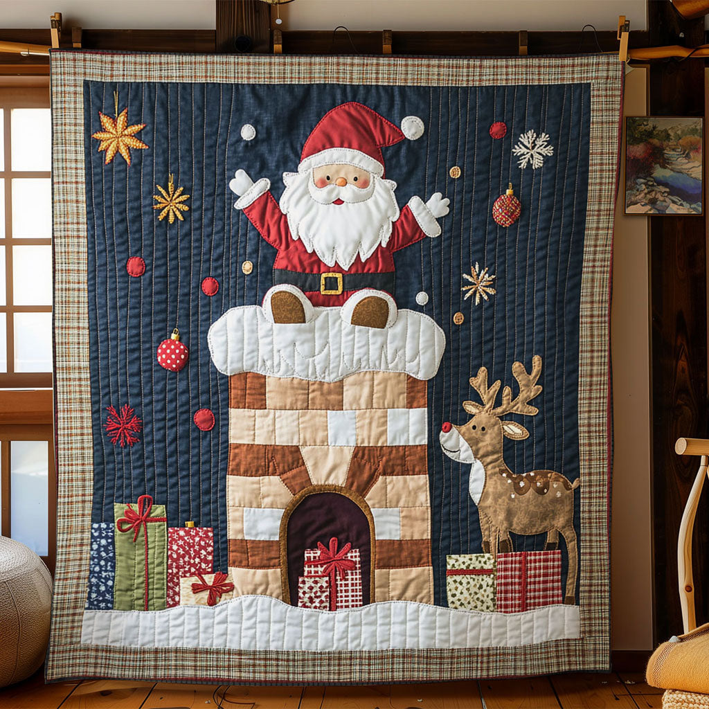 Santa Up the Chimney WN1811093CL Quilt