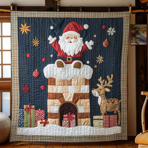 Santa Up the Chimney WN1811093CL Quilt