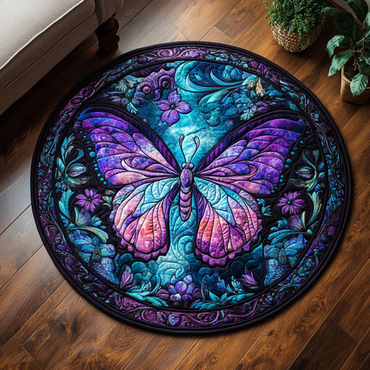 Butterfly Haven CM1705023CL Quilted Round Mat