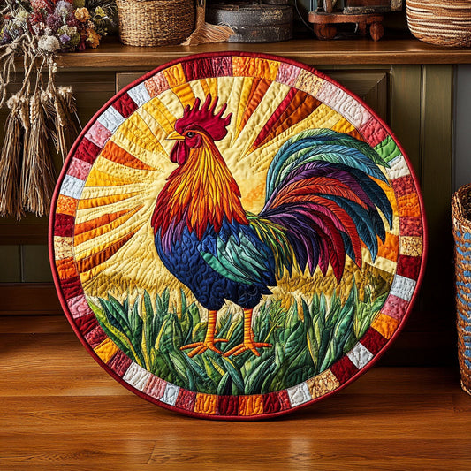 Sunrise Chicken WJ2305049CL Quilted Round Mat