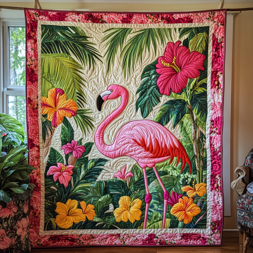 Tropical Flamingo XR2612003CL Quilt