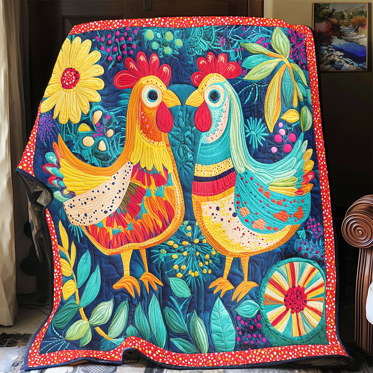 Folk Chicken Dream CW1411032CL Quilt