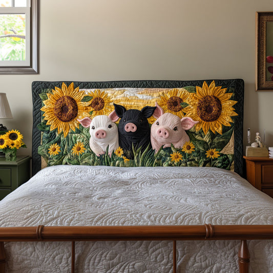 Happy Pigs Sunflower KL1612013CL Quilted Headboard Slipcover