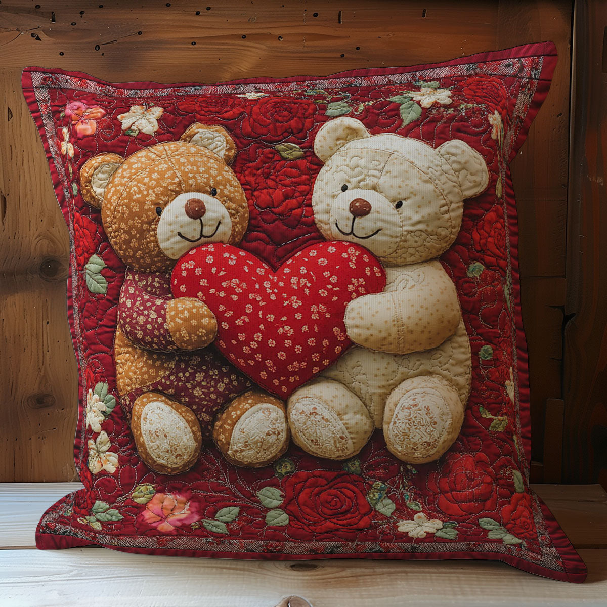 Valentine Couple Teddy Bear WY1102045CL Quilt Pillow Case