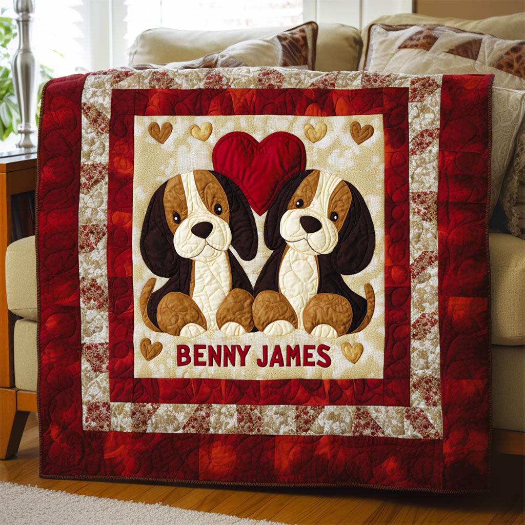 Warm Puppy Hug WJ0108013CL Personalized Baby Quilt