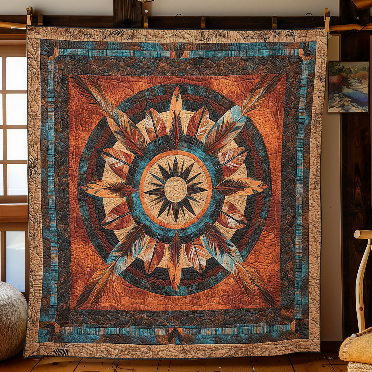 Native Ritual Circle WN1407093CL Quilt