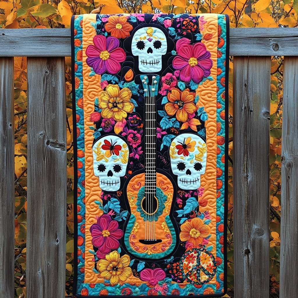 Skull Serenade WN0111013CL Quilted Table Runner