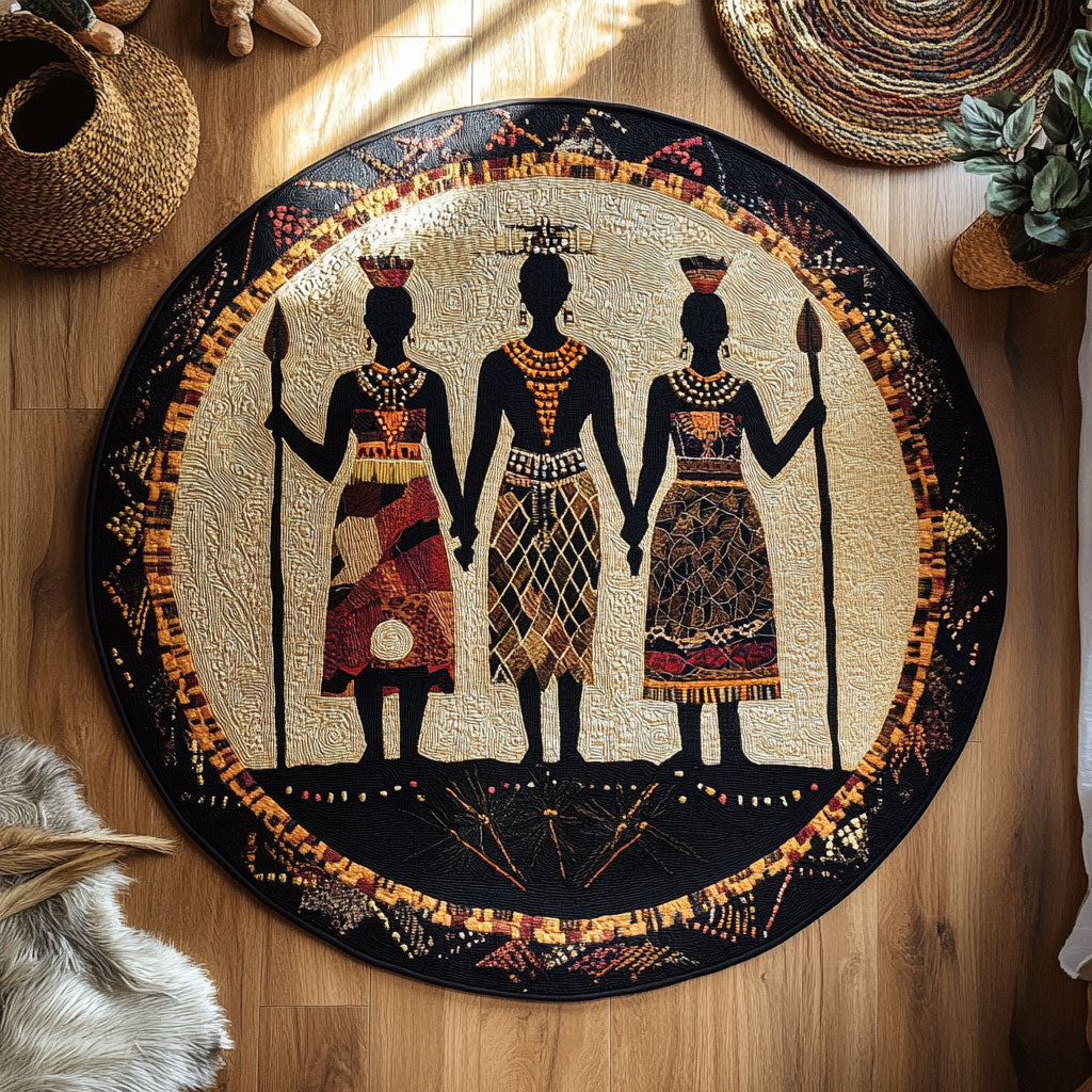 Tribal Unity WY0107039CL Quilted Round Mat