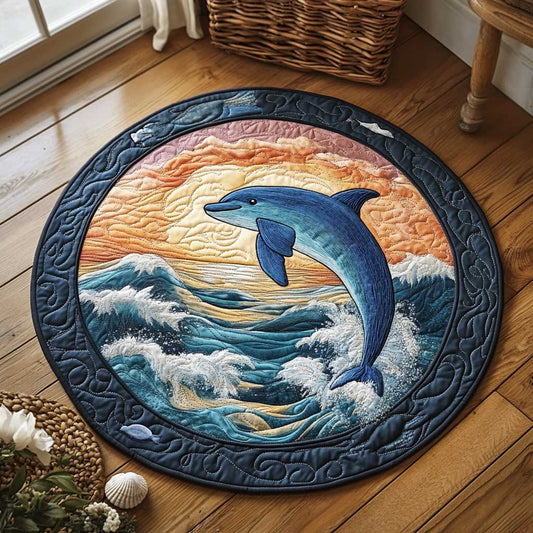 Dreamy Dolphin WN2103041CL Quilted Round Mat