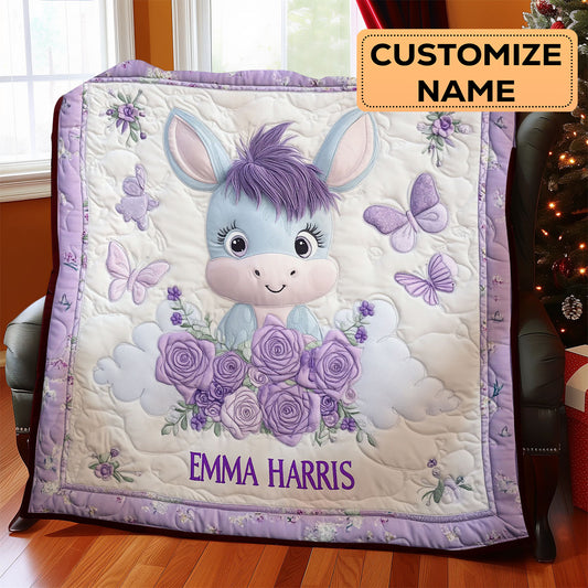 Little Donkey Hug CW2807037CL Personalized Baby Quilt