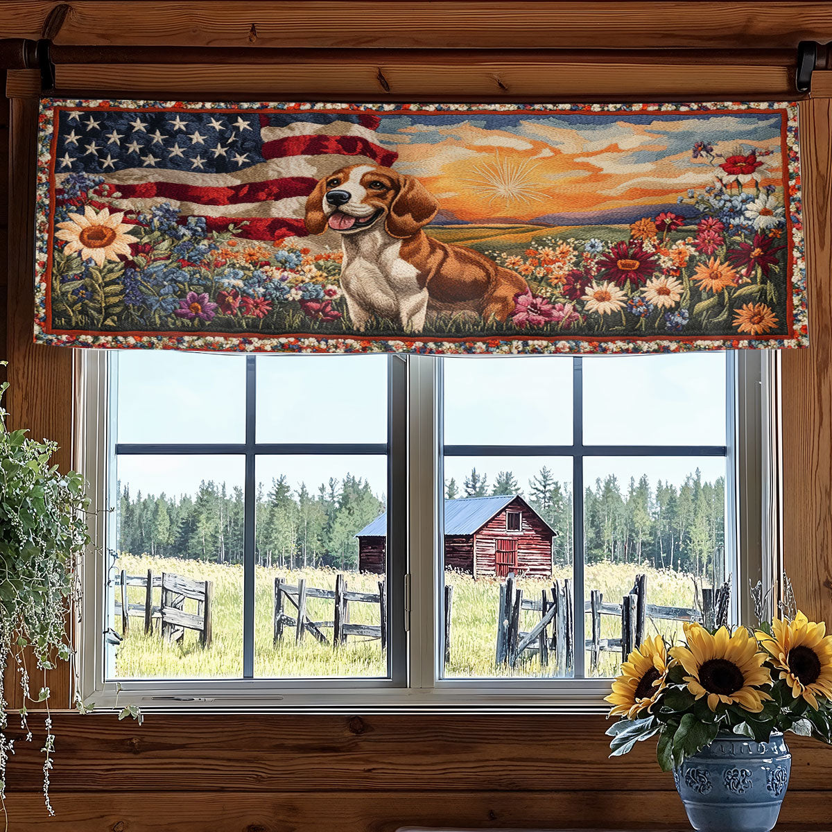 Beagle Meadow WN1306015CL Quilted Valance
