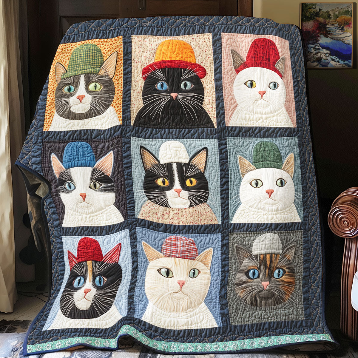 Cat Patchwork WX1812009CL Quilt