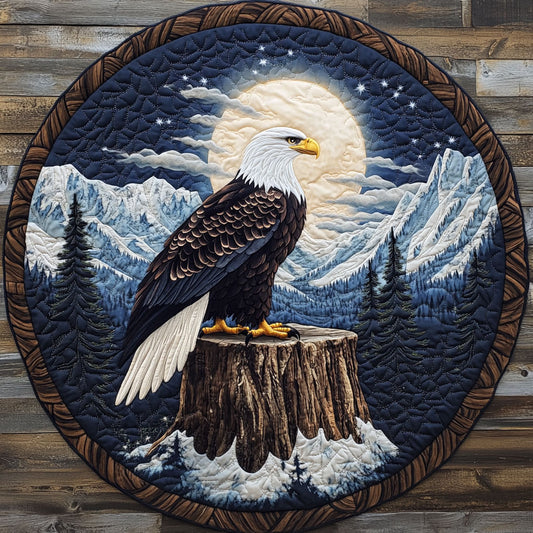 Moonlit Eagle CW2105354CL Quilted Round Mat