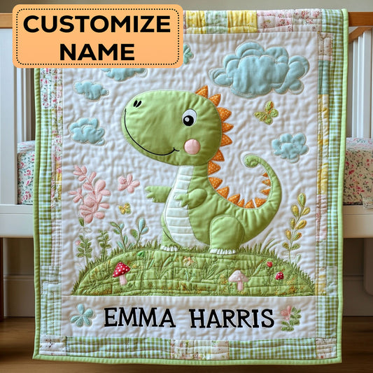 Dino Land CW2607018CL Personalized Baby Quilt