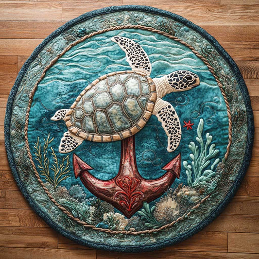 Turtle And Anchor WN0905042CL Quilted Round Mat