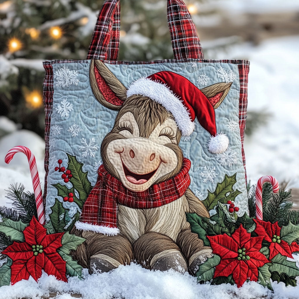 Donkey Snowy Christmas WN1111042CL Quilted Tote Bag