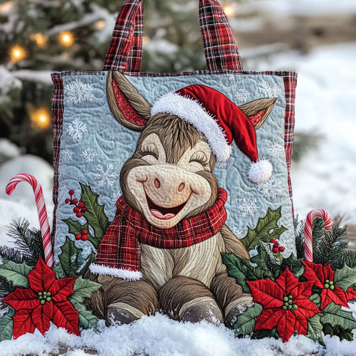 Donkey Snowy Christmas WN1111042CL Quilted Tote Bag