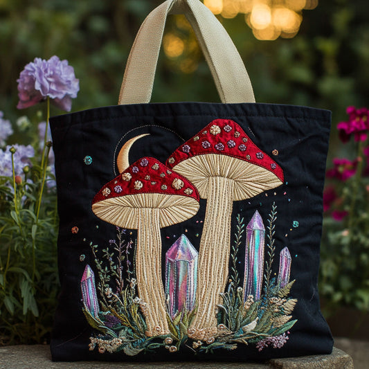 Twilight Mushroom Magic CW2409024CL Quilted Tote Bag