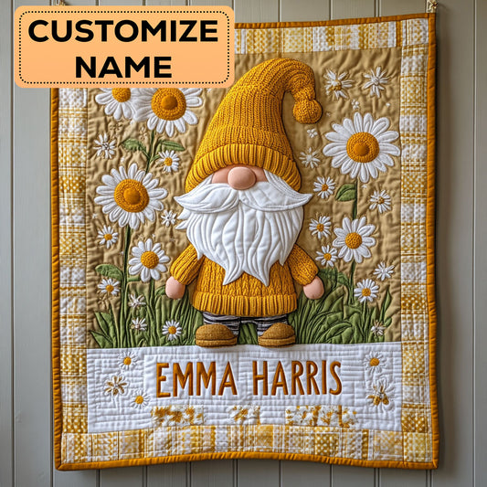 Gnome Flower Love CW3007031CL Personalized Baby Quilt