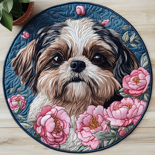 Shih Tzu Love CW0906045CL Quilted Round Mat