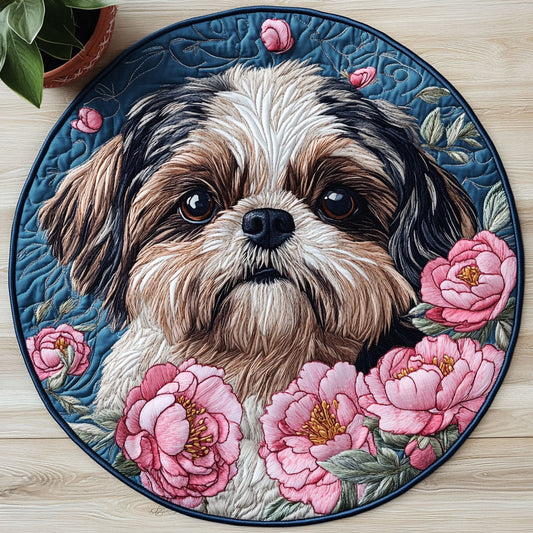 Shih Tzu Love CW0906045CL Quilted Round Mat