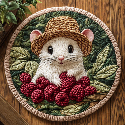 Mouse And Berries CP0807039CL Quilted Round Mat