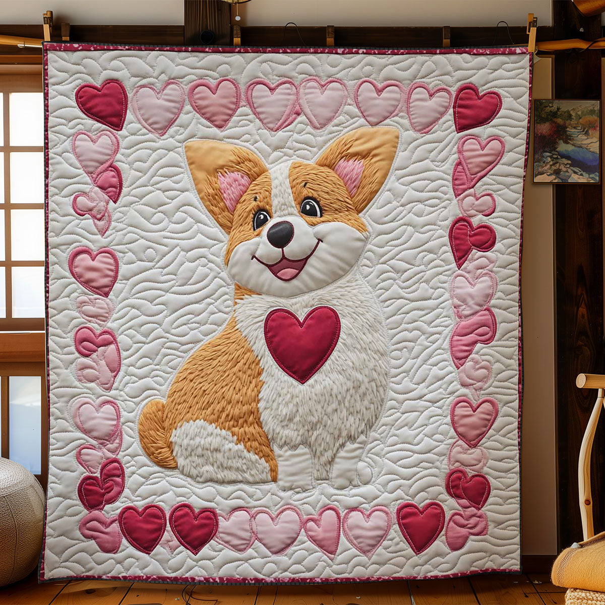 Valentine Corgi WN3112004CL Quilt