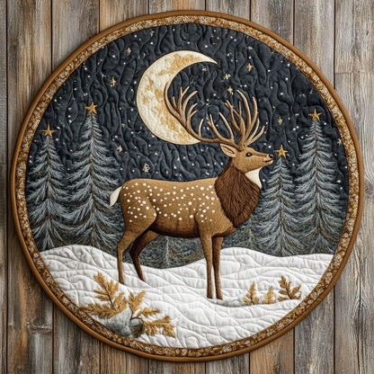 Midnight Deer CW1207026CL Quilted Round Mat