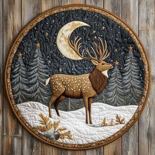 Midnight Deer CW1207026CL Quilted Round Mat