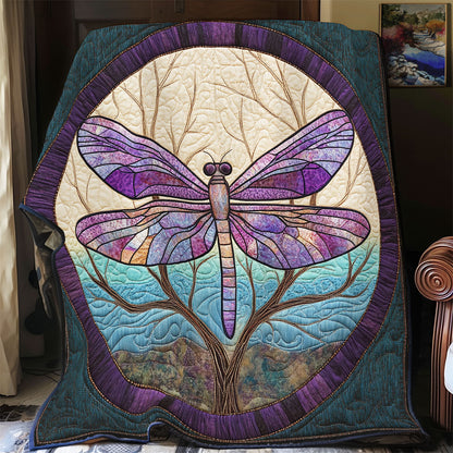 Stained Glass Dragonfly WX1306041CL Quilt