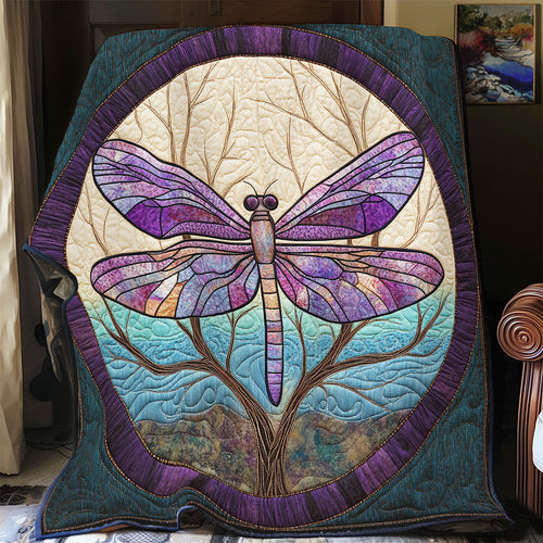 Stained Glass Dragonfly WX1306041CL Quilt