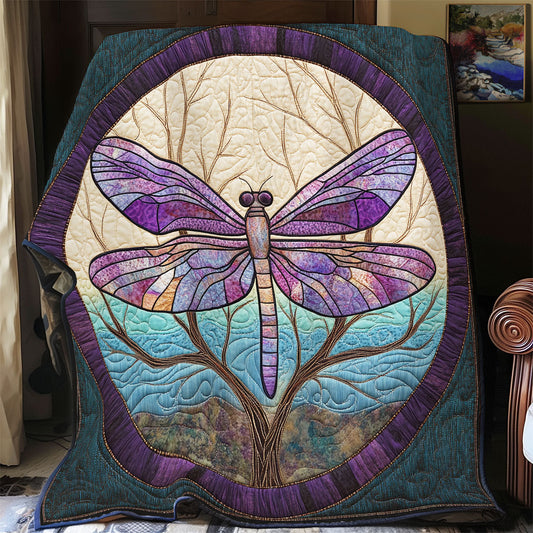 Stained Glass Dragonfly WX1306041CL Quilt