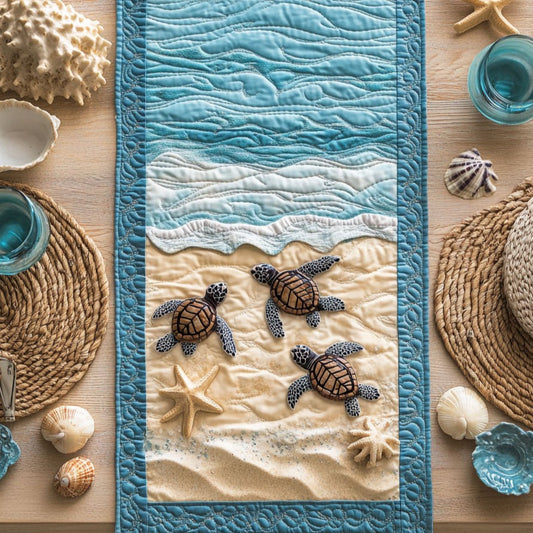 Baby Turtle WY0206003CL Quilted Table Runner