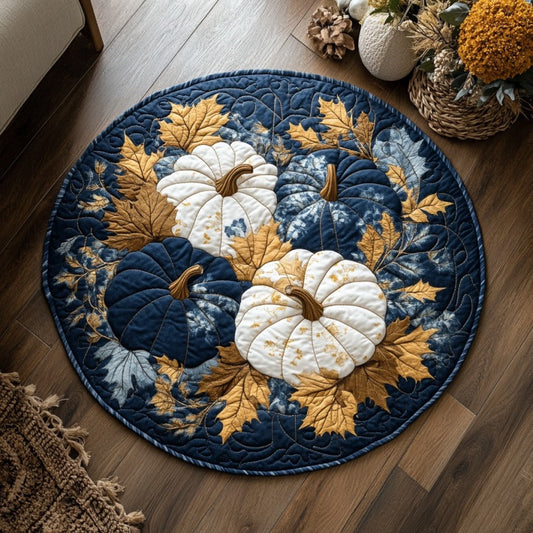 Elegant Pumpkins XR1209013CL Quilted Round Mat