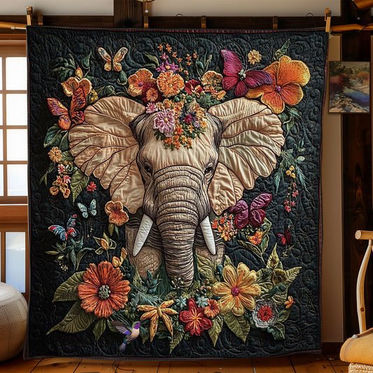 Flower Elephant WY2612013CL Quilt