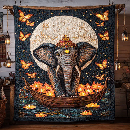 Meditation Moon Elephant WY1706030CL Quilt