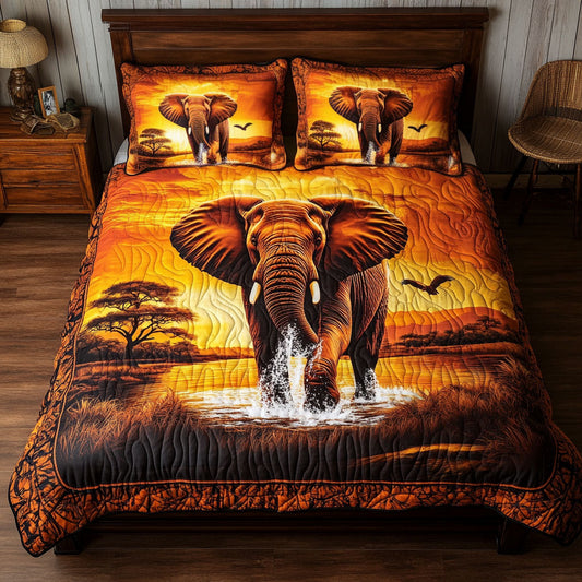 Elephant In Sunset WY2802110CL Duvet Cover Set