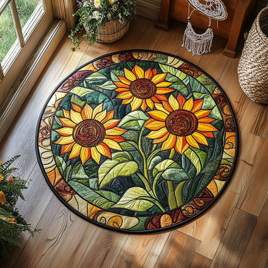 Sunny Harvest Garden WY0107031CL Quilted Round Mat